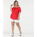 Blusa de moda con hombros descubiertos y tallas grandes para mujer OEM